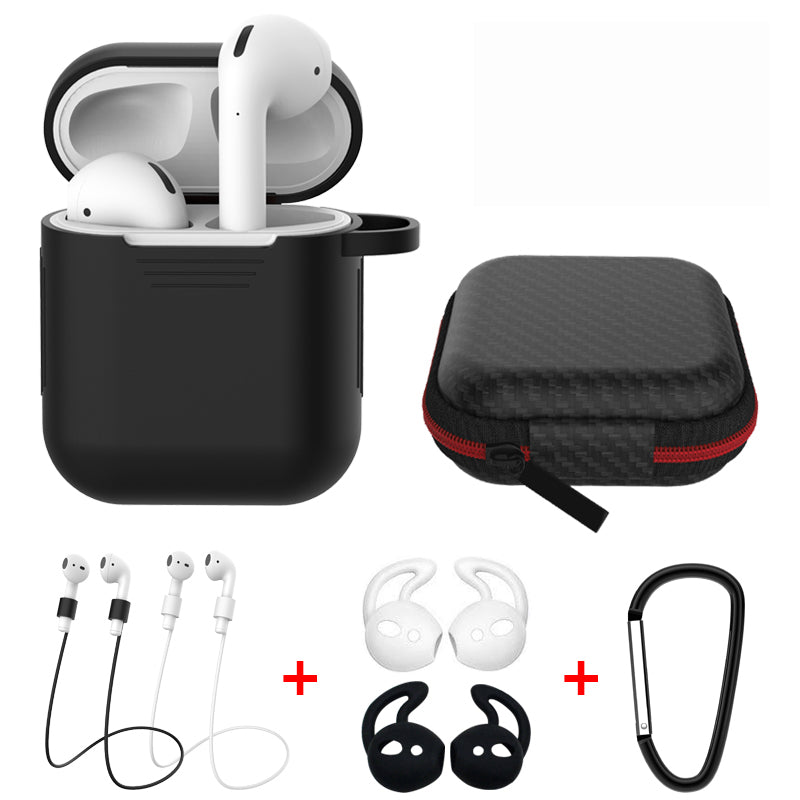 Dust-proof Silicone Cover Buckle Earplug Set for Apple AirPods with Charging Case (2016)