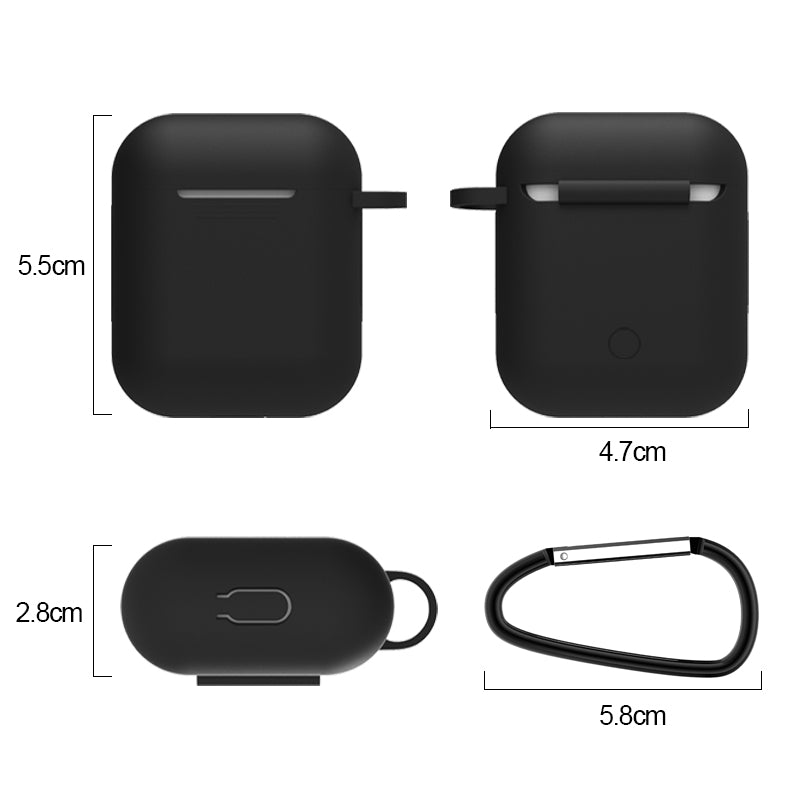 Dust-proof Silicone Cover Buckle Earplug Set for Apple AirPods with Charging Case (2016)