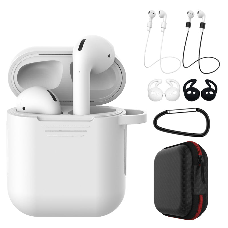 Dust-proof Silicone Cover Buckle Earplug Set for Apple AirPods with Charging Case (2016)