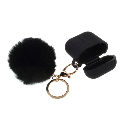 Silicone Case with Hairy Ball Buckle for Apple AirPods with Wireless Charging Case (2019) / AirPods with Charging Case (2019) (2016)