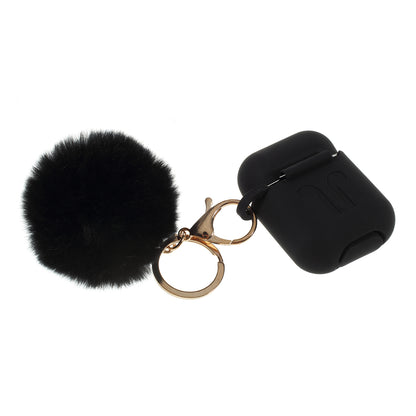 Silicone Case with Hairy Ball Buckle for Apple AirPods with Wireless Charging Case (2019) / AirPods with Charging Case (2019) (2016)