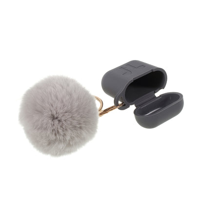 Silicone Case with Hairy Ball Buckle for Apple AirPods with Wireless Charging Case (2019) / AirPods with Charging Case (2019) (2016)