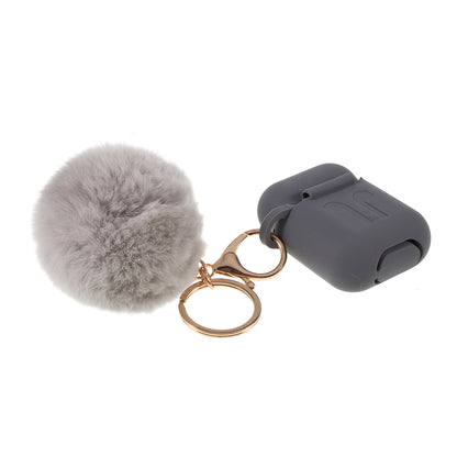 Silicone Case with Hairy Ball Buckle for Apple AirPods with Wireless Charging Case (2019) / AirPods with Charging Case (2019) (2016)