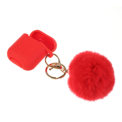 Silicone Case with Hairy Ball Buckle for Apple AirPods with Wireless Charging Case (2019) / AirPods with Charging Case (2019) (2016)