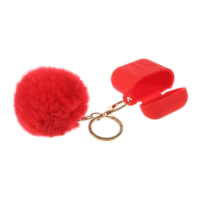 Silicone Case with Hairy Ball Buckle for Apple AirPods with Wireless Charging Case (2019) / AirPods with Charging Case (2019) (2016)