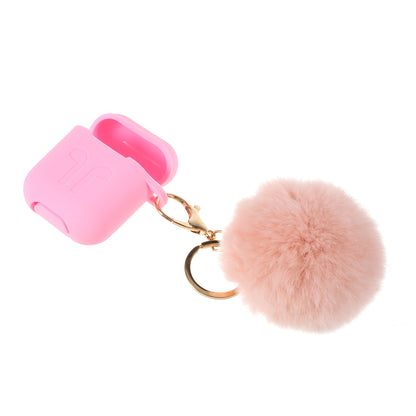 Silicone Case with Hairy Ball Buckle for Apple AirPods with Wireless Charging Case (2019) / AirPods with Charging Case (2019) (2016)