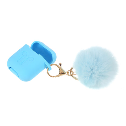 Silicone Case with Hairy Ball Buckle for Apple AirPods with Wireless Charging Case (2019) / AirPods with Charging Case (2019) (2016)