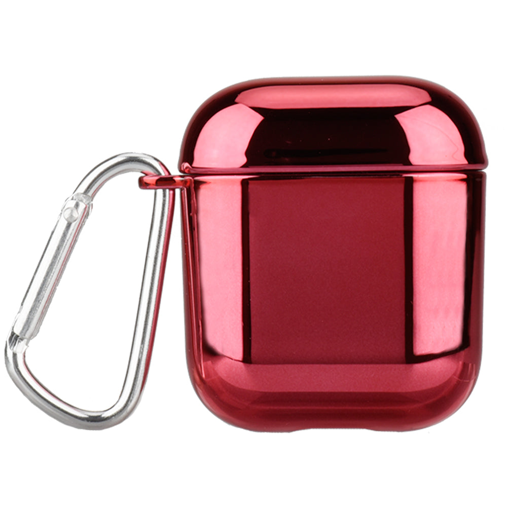 Electroplating Plastic AirPods Case with Carabiner for Apple AirPods with Charging Case (2019)/(2016)