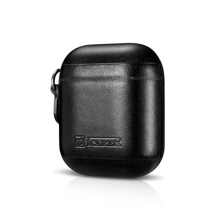 ICARER Cowhide Leather AirPods Case with Strap for Apple AirPods with Wireless Charging Case (2019) / AirPods with Charging Case (2019)/(2016)