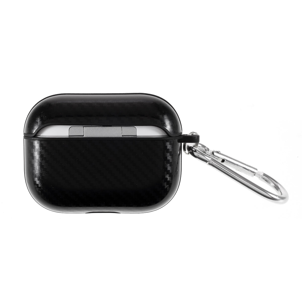 Anti-fingerprint Carbon Fiber Texture TPU Case with Hook for Apple AirPods Pro