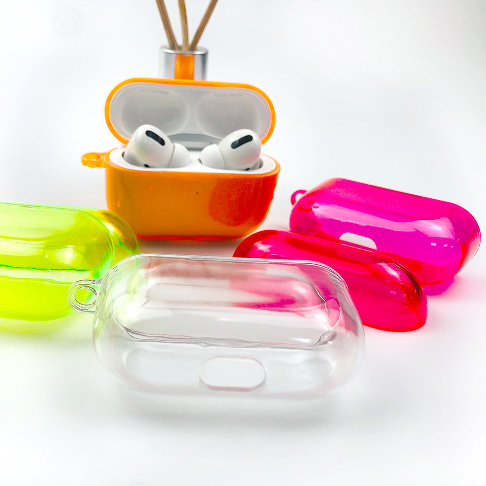 Unique Simple Color Clear PC Case for AirPods Pro