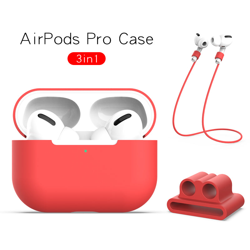 Silicone Case with Strap+Fixed Part for Apple AirPods Pro