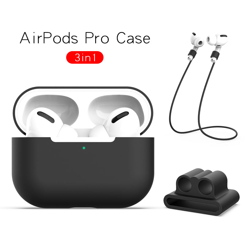 Silicone Case with Strap+Fixed Part for Apple AirPods Pro