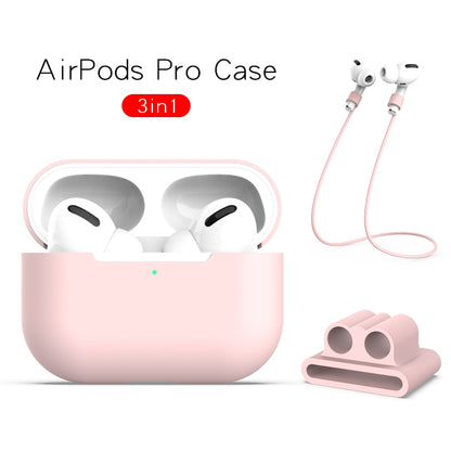 Silicone Case with Strap+Fixed Part for Apple AirPods Pro