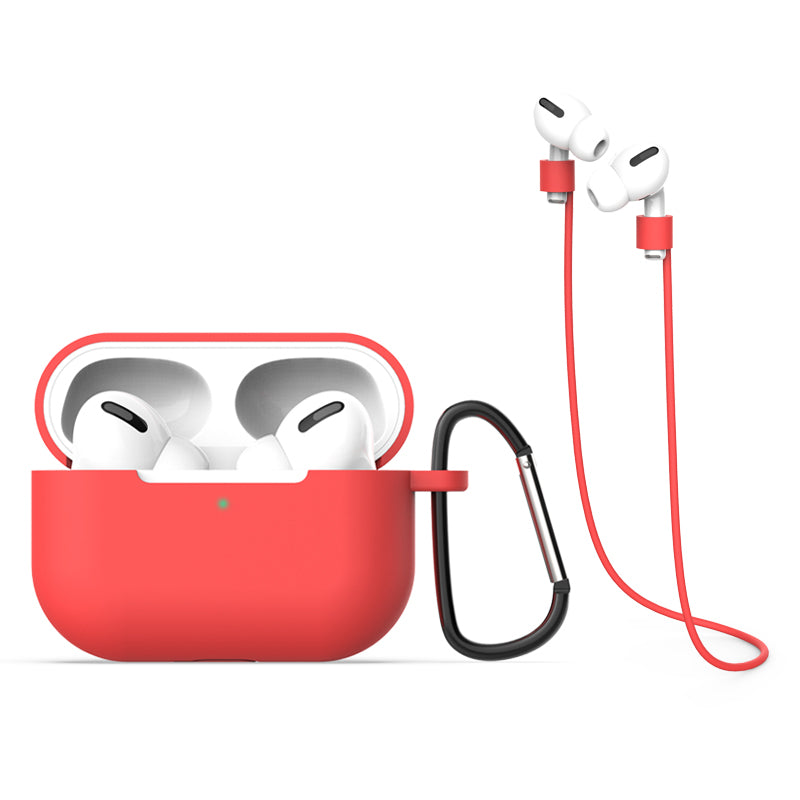 Silicone Case + Headphone Lanyard+Portable Hook for Airpods Pro