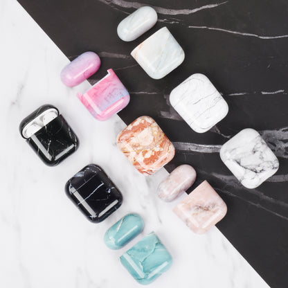 Water Transfer Printing Marble Pattern PC Case for Apple AirPods with Wireless Charging Case (2019)/AirPods with Charging Case (2019)/(2016)