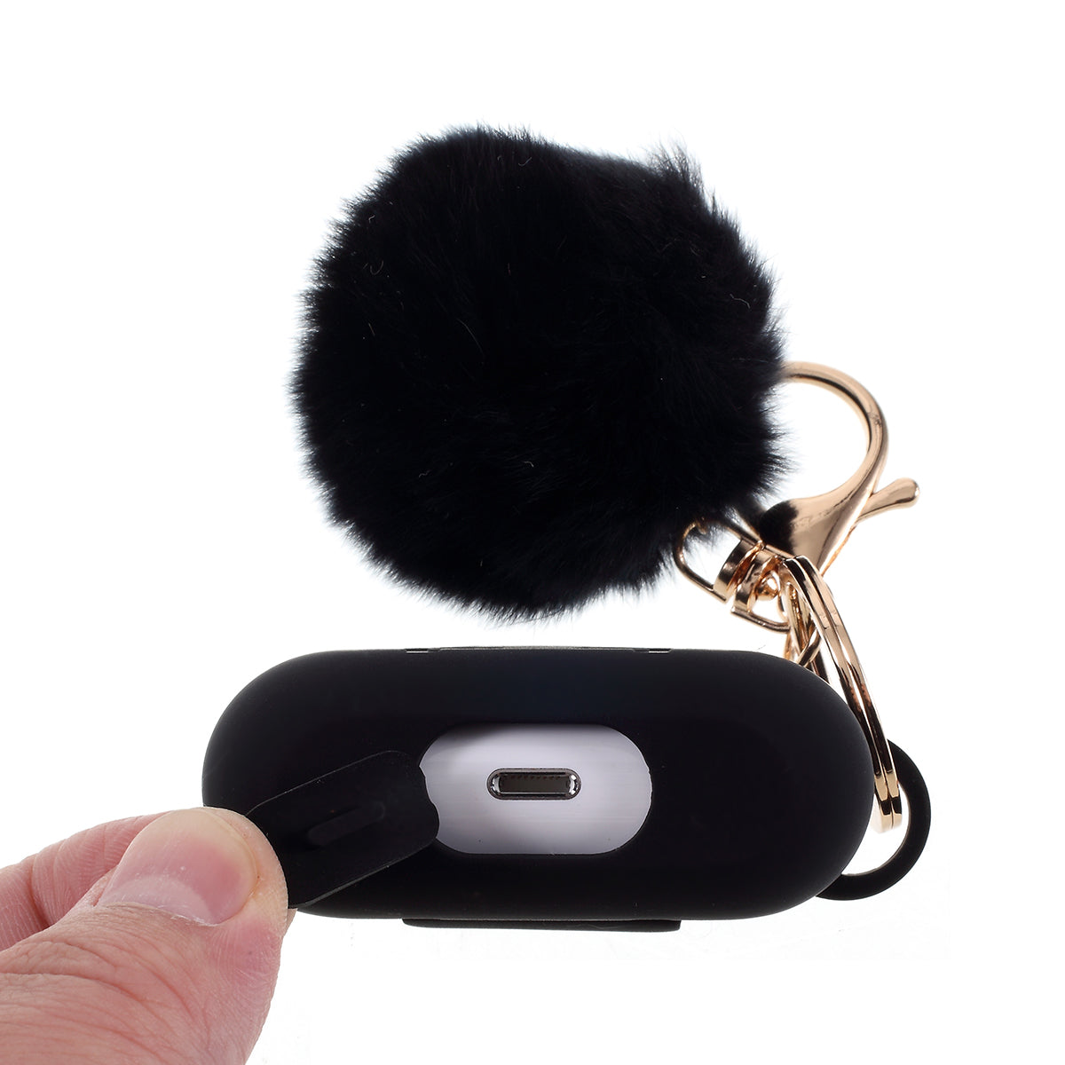 Silicone Protective Case with Hairy Ball Buckle for Apple AirPods Pro