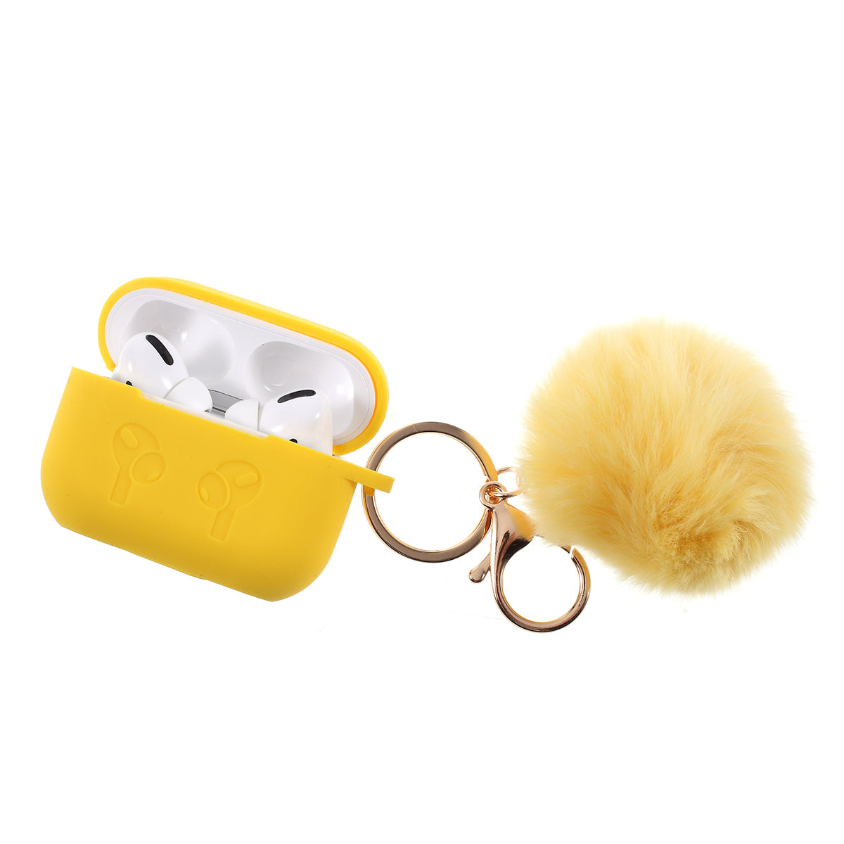 Silicone Protective Case with Hairy Ball Buckle for Apple AirPods Pro