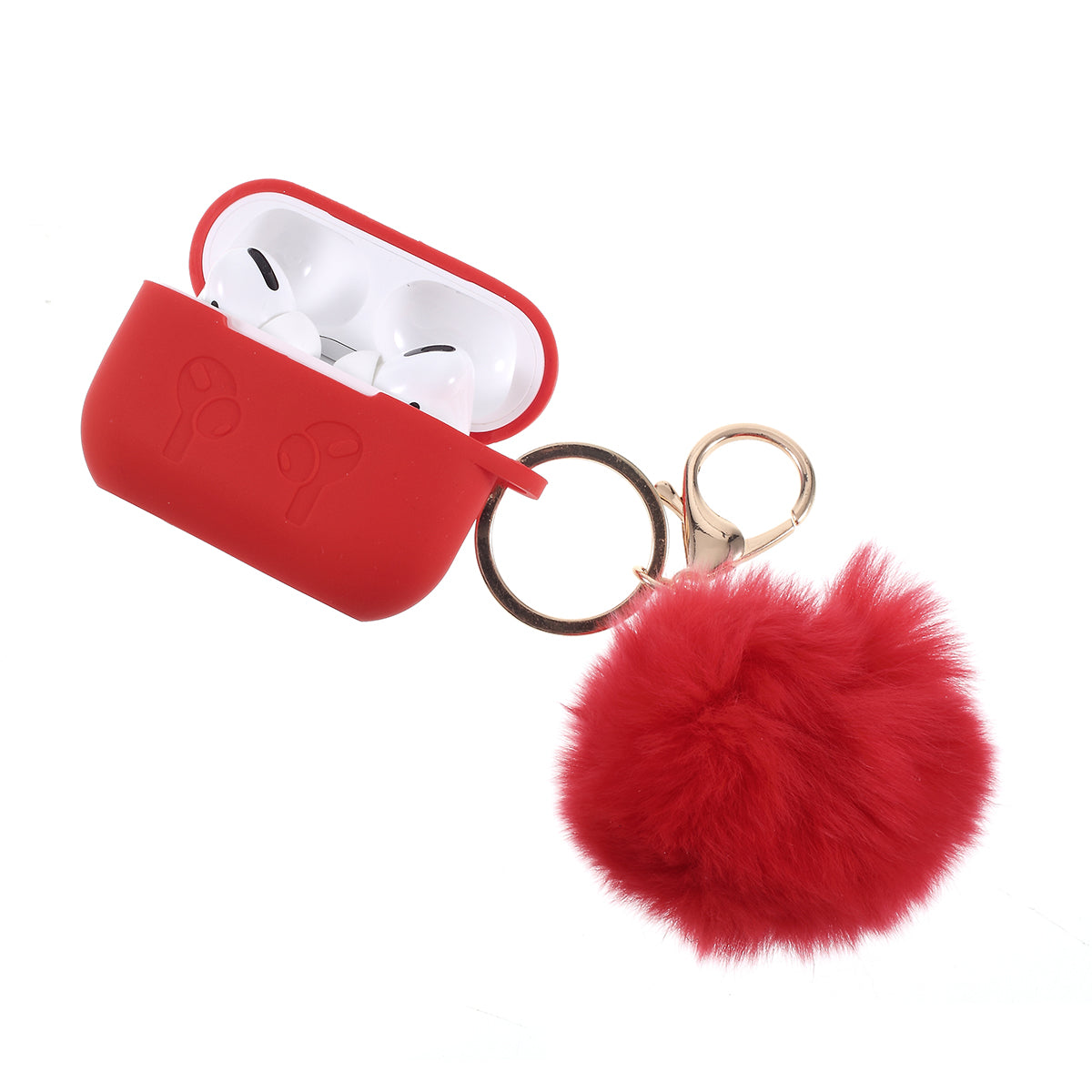 Silicone Protective Case with Hairy Ball Buckle for Apple AirPods Pro