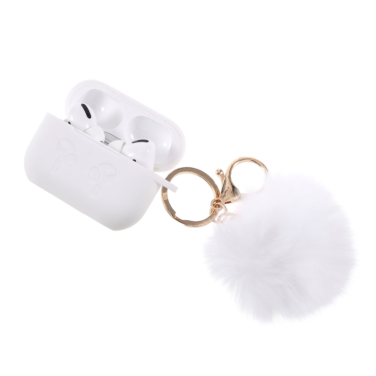 Silicone Protective Case with Hairy Ball Buckle for Apple AirPods Pro