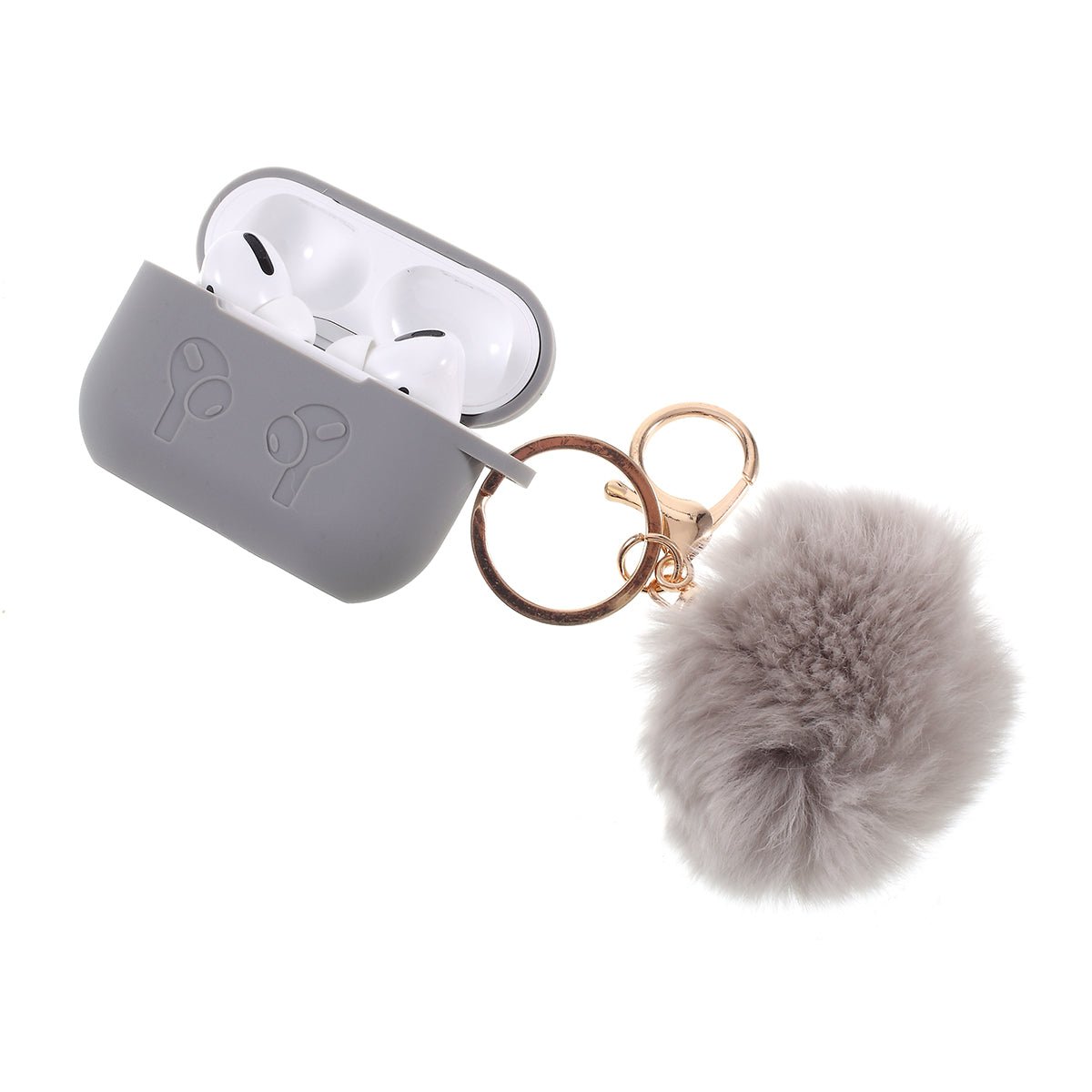 Silicone Protective Case with Hairy Ball Buckle for Apple AirPods Pro