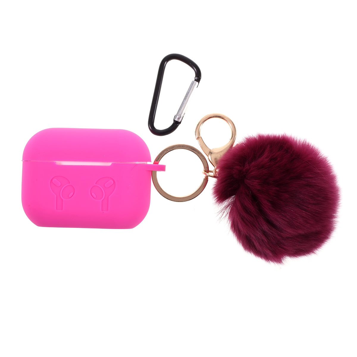 Silicone Protective Case with Hairy Ball Buckle for Apple AirPods Pro