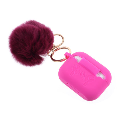 Silicone Protective Case with Hairy Ball Buckle for Apple AirPods Pro