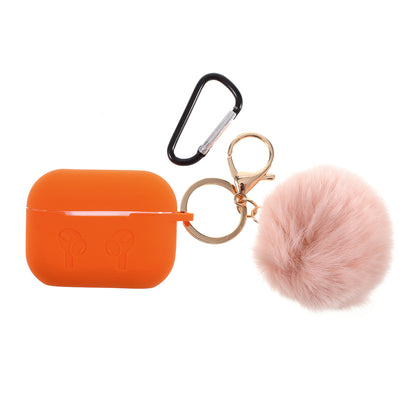 Silicone Protective Case with Hairy Ball Buckle for Apple AirPods Pro