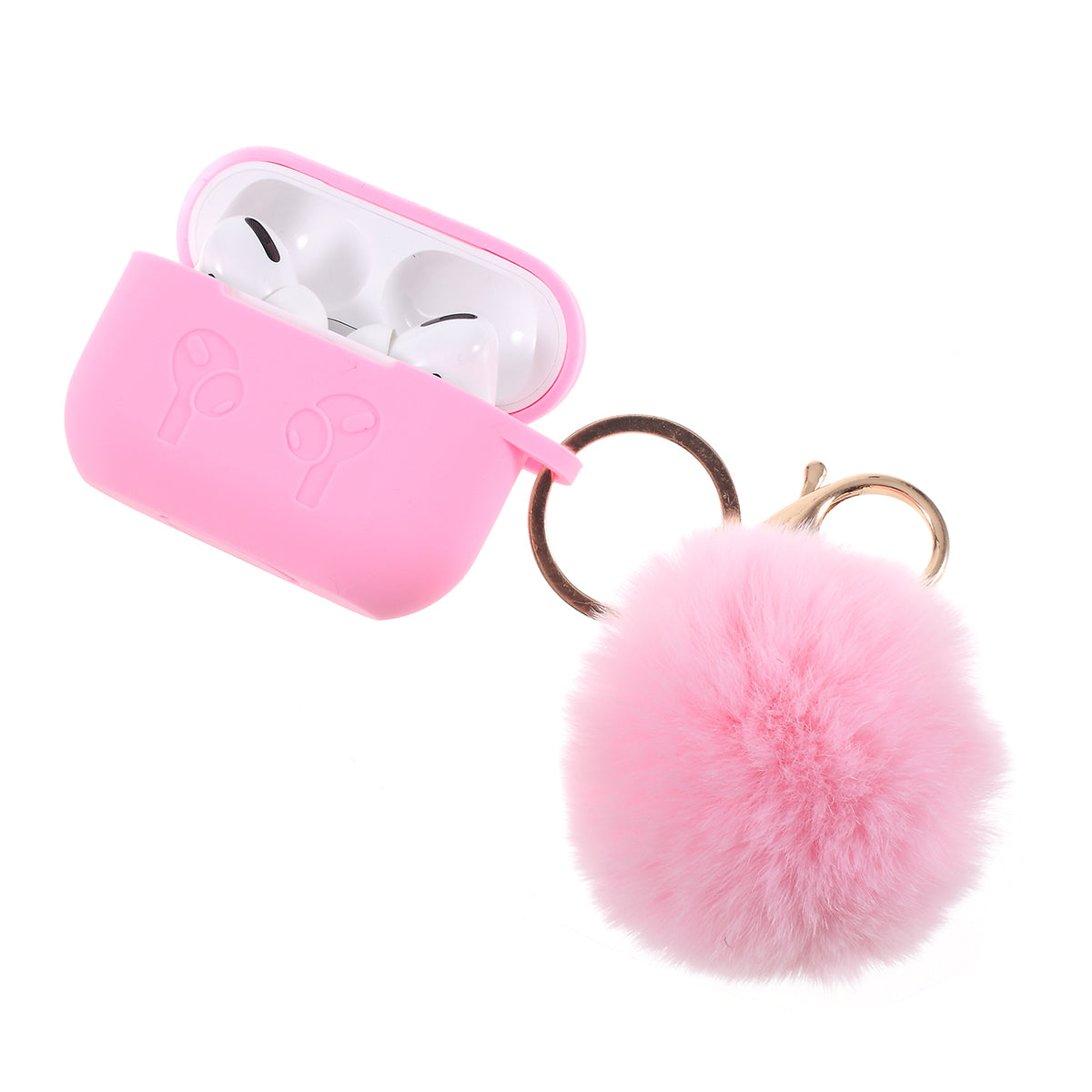 Silicone Protective Case with Hairy Ball Buckle for Apple AirPods Pro