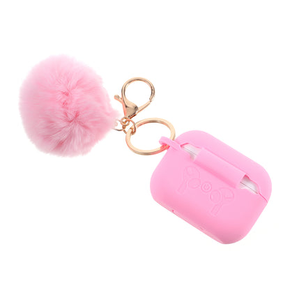 Silicone Protective Case with Hairy Ball Buckle for Apple AirPods Pro