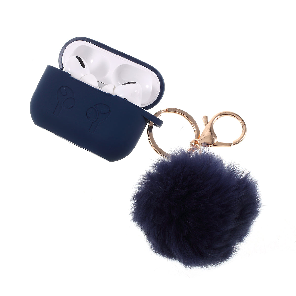 Silicone Protective Case with Hairy Ball Buckle for Apple AirPods Pro