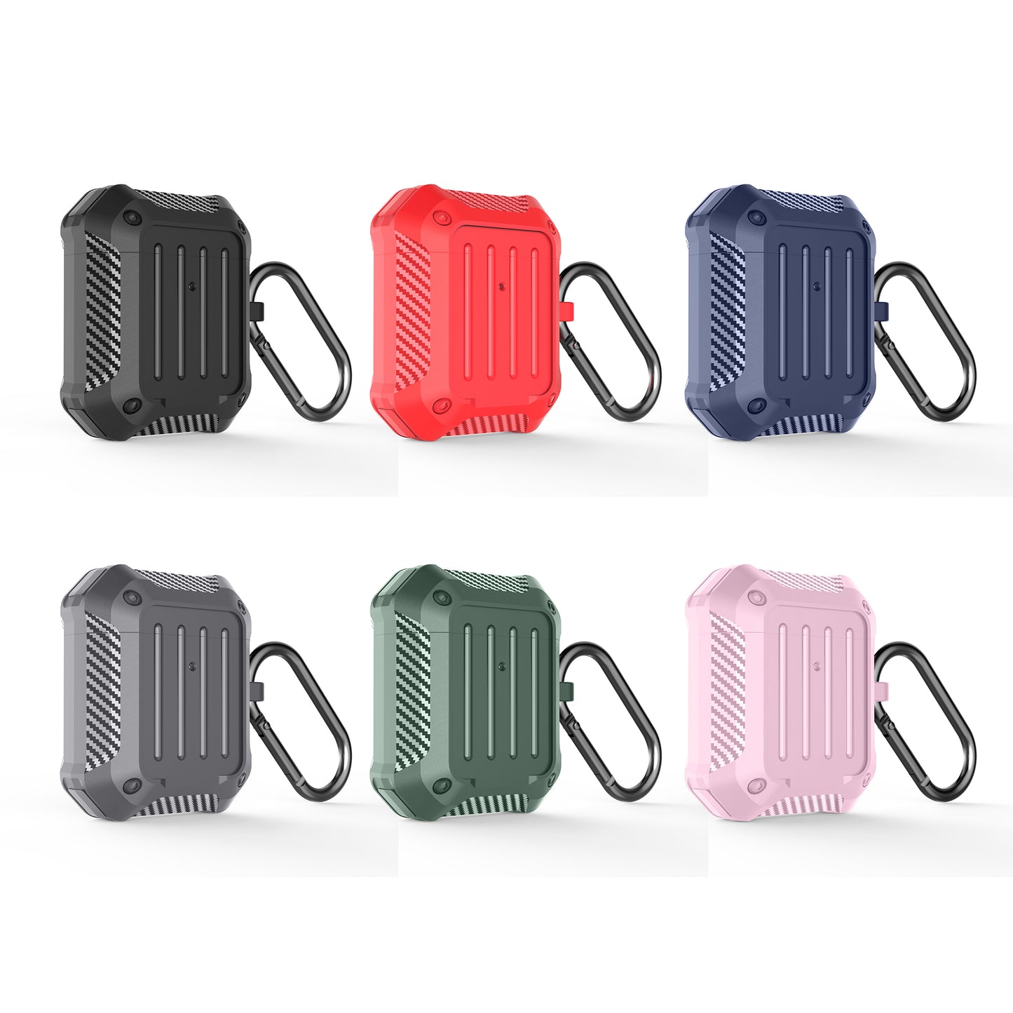 APC006 Silicone Cover with Hanging Buckle for Apple AirPods with Wireless Charging Case (2019) / AirPods with Charging Case (2019)