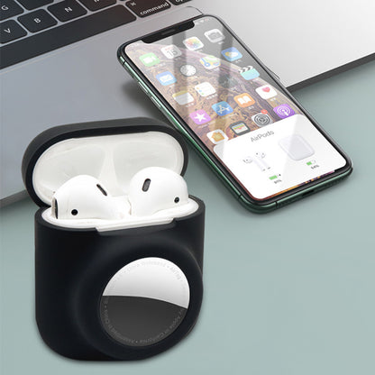 2-in-1 Silicone Protective Cover Case for Apple AirPods with Charging Case (2016)/(2019) / AirPods with Wireless Charging Case (2019) + AirTag