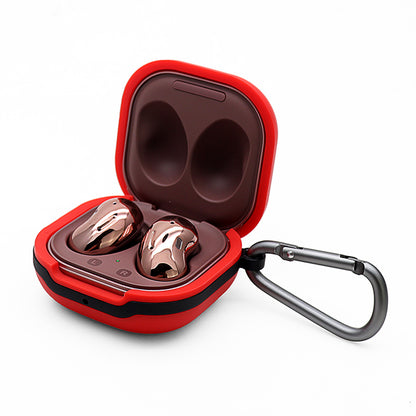 Soft Silicone Wireless Bluetooth Earphones Case Protective Sleeve with Anti-Lost Buckle for Samsung Galaxy Buds Live