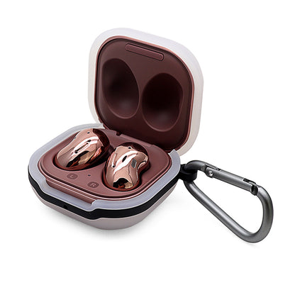 Soft Silicone Wireless Bluetooth Earphones Case Protective Sleeve with Anti-Lost Buckle for Samsung Galaxy Buds Live