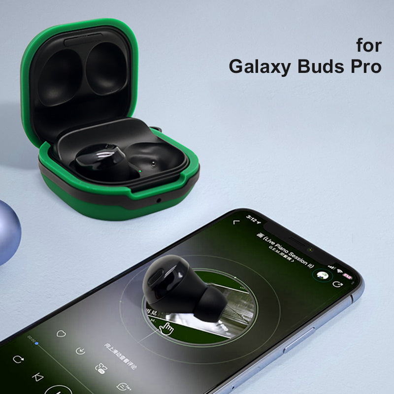 Soft Silicone Wireless Bluetooth Earphones Case Shock-Resistant Protective Cover with Anti-Lost Buckle for Samsung Galaxy Buds Pro