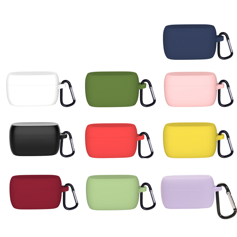 Soft Silicone Protective Case Bluetooth Earphone Cover with Anti-lost Buckle for Jabra Elite 3