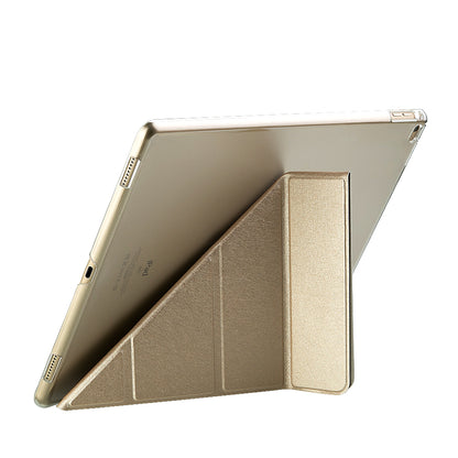 Origami Stand Smart Leather Case for iPad Pro 12.9 inch Four-Fold Silk Texture