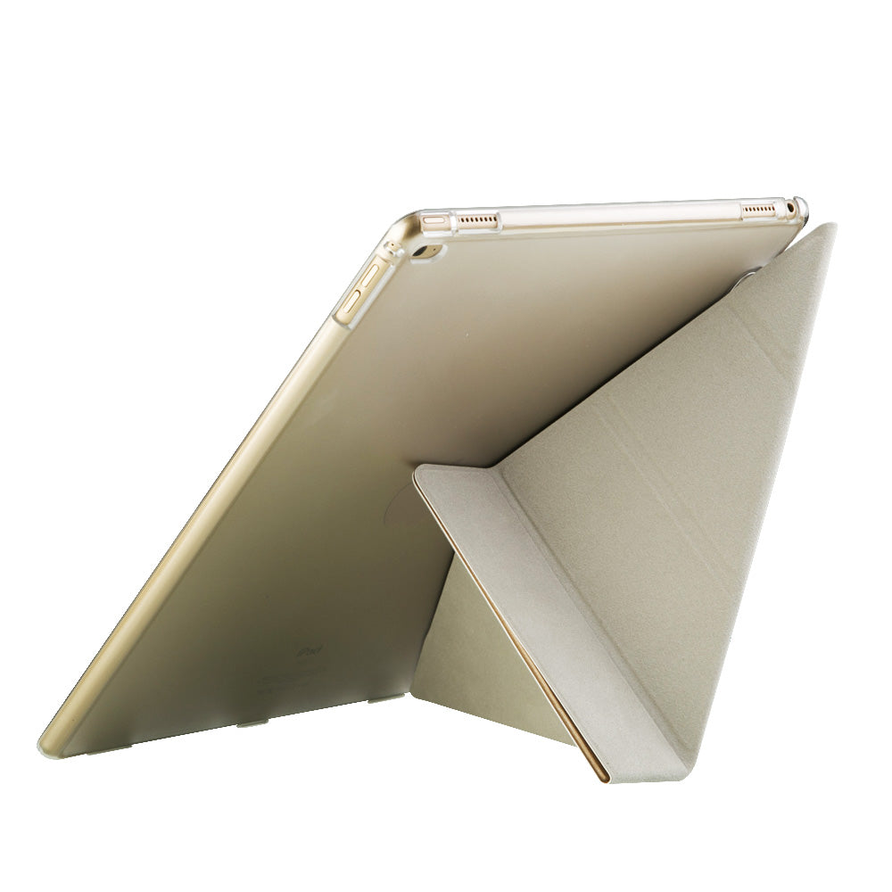 Origami Stand Smart Leather Case for iPad Pro 12.9 inch Four-Fold Silk Texture