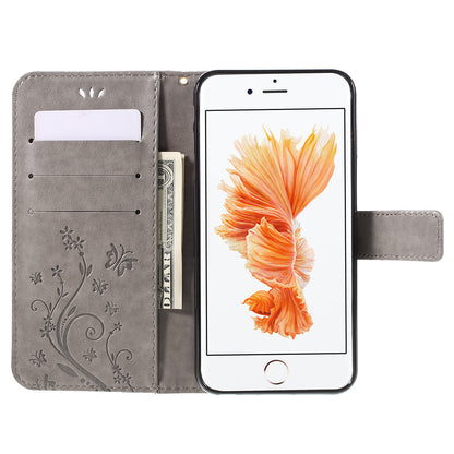 Butterfly Leather Wallet Stand Case for iPhone 6s 6 4.7 inch with Reversed Magnetic Clasp