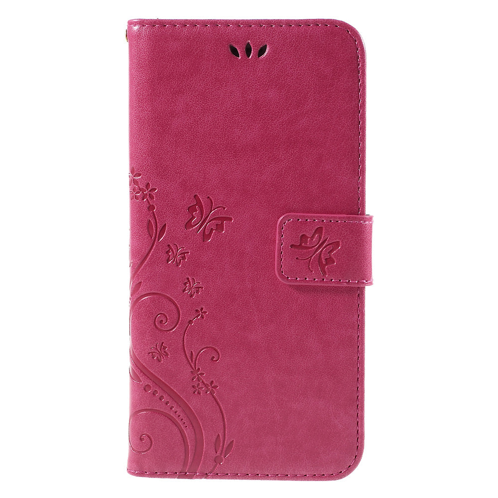 Butterfly Leather Wallet Stand Case for iPhone 6s 6 4.7 inch with Reversed Magnetic Clasp