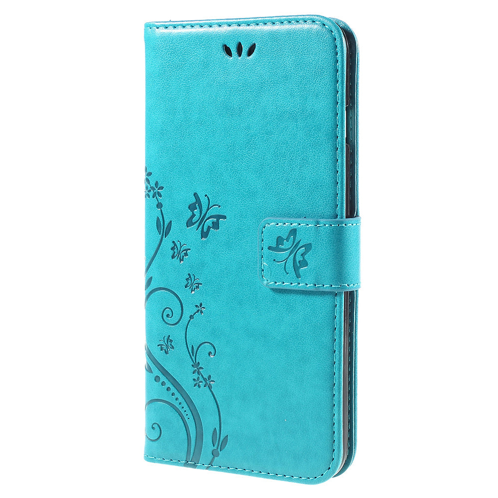 Butterfly Leather Wallet Stand Case for iPhone 6s 6 4.7 inch with Reversed Magnetic Clasp