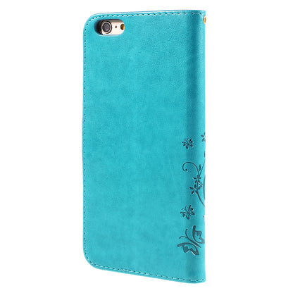 Butterfly Leather Wallet Stand Case for iPhone 6s 6 4.7 inch with Reversed Magnetic Clasp