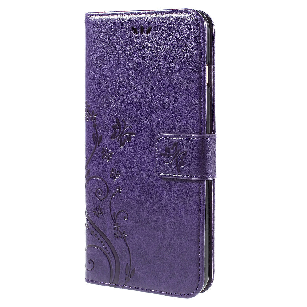 Butterfly Leather Wallet Stand Case for iPhone 6s 6 4.7 inch with Reversed Magnetic Clasp