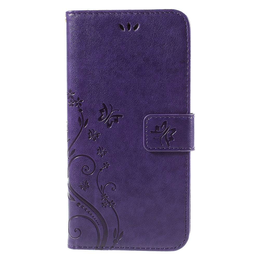 Butterfly Leather Wallet Stand Case for iPhone 6s 6 4.7 inch with Reversed Magnetic Clasp