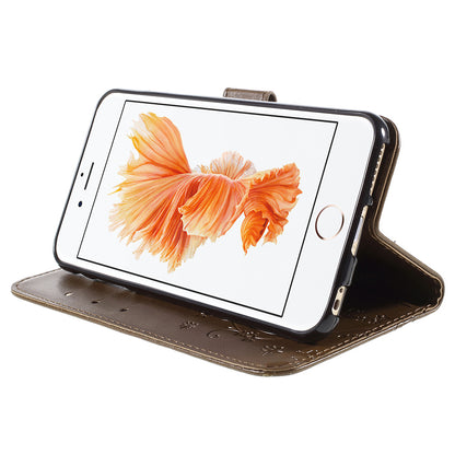 Butterfly Leather Wallet Stand Case for iPhone 6s 6 4.7 inch with Reversed Magnetic Clasp