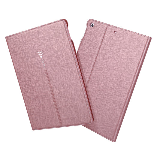 GEBEI Litchi Texture Smart Leather Card Slots Tablet Cover with Stand for iPad 9.7 inch (2018)/9.7 inch (2017)- Rose Gold