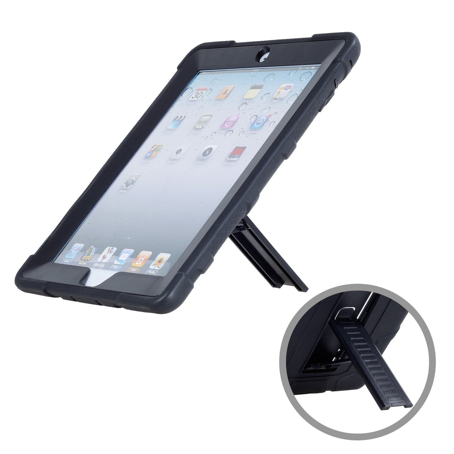 For iPad 4 Detachable 2-in-1 Shock Proof Anti-dust Protective TPU + PC Kickstand Case