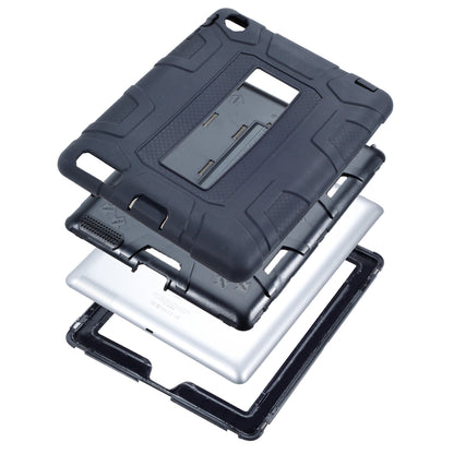 For iPad 4 Detachable 2-in-1 Shock Proof Anti-dust Protective TPU + PC Kickstand Case