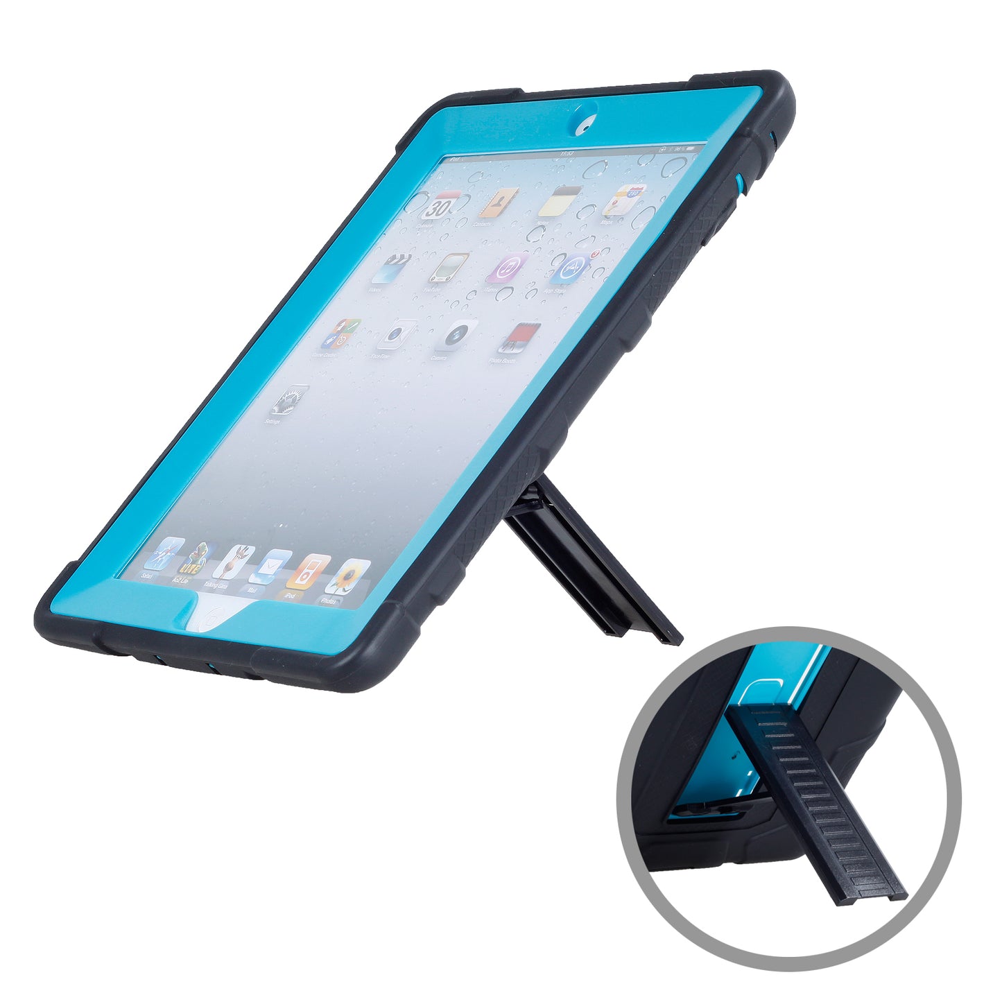 For iPad 4 Detachable 2-in-1 Shock Proof Anti-dust Protective TPU + PC Kickstand Case